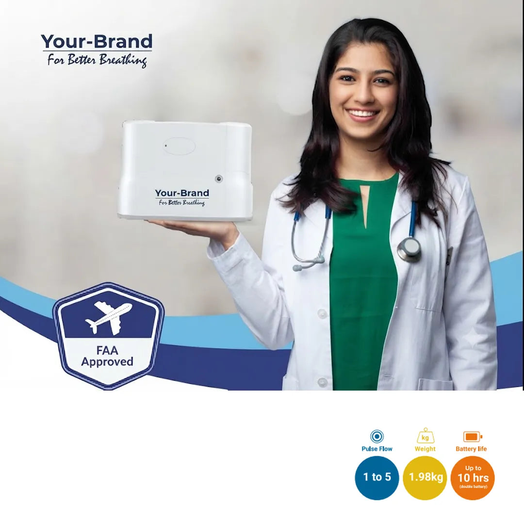 Oxymed P2 Portable Oxygen Concentrator | Approved for In-flight use