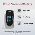 CONTEC CMS-50D1 Fingertip Pulse Oximeter – SpO₂, Pulse Rate & PI Monitor Pulse Oximeter (Grey)