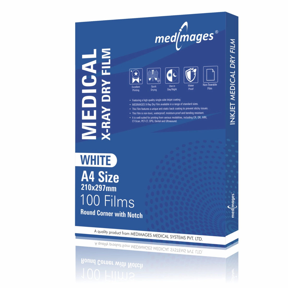 White Inkjet X-Ray Film | Size A4 | 100 Film For Ultrasound, X-Ray Main image