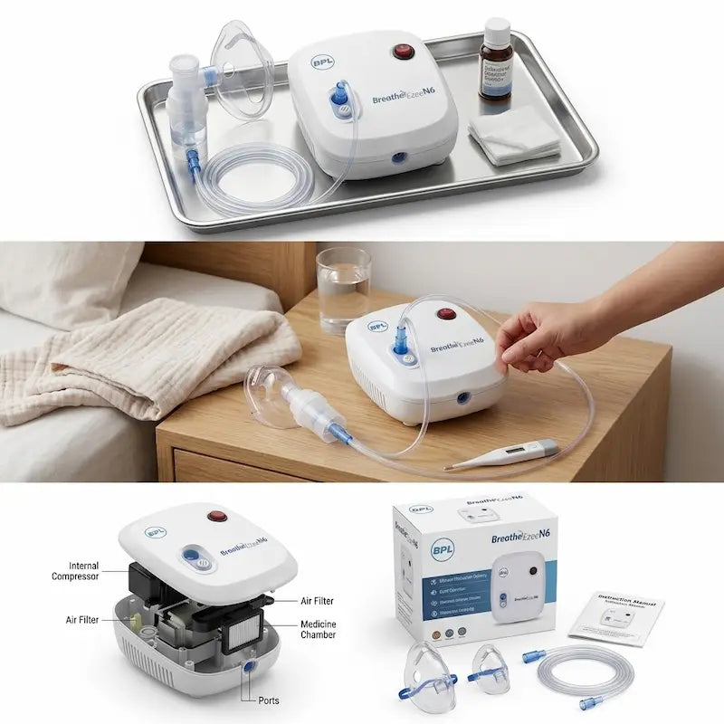 BPL Medical Technologies Breathe Ezee N6 Compressor Nebulizer Machine