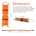 Nylon Foldable Stretcher For Emergency Hospital Use | Waterproof Stretcher With Safety Belt | Transport Stretcher With Wheels - Made In India,Standard,Orange