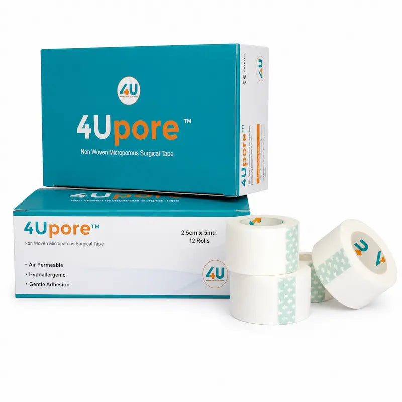 4Upore Pore Non Woven Surgical Paper Tape - 1/2" x 5m Pack of 24 (110105) Main image