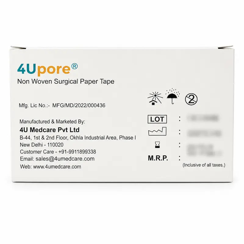 4Upore Pore Non Woven Surgical Paper Tape - 1/2" x 5m Pack of 24 (110105)