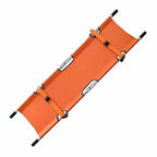 Nylon Foldable Stretcher For Emergency Hospital Use | Waterproof Stretcher With Safety Belt | Transport Stretcher With Wheels - Made In India,Standard,Orange